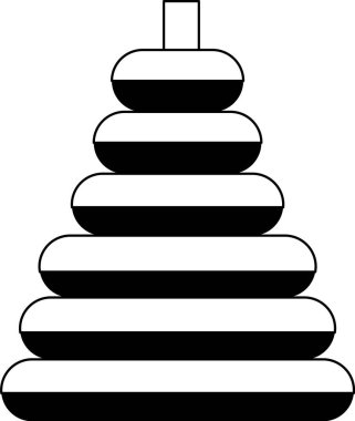 Siyah-beyaz piramit çocuk oyuncağı