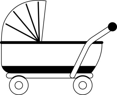 Yeni doğanlar için bebek arabası siyah-beyaz