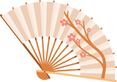Asyalı hayran sakura deseni