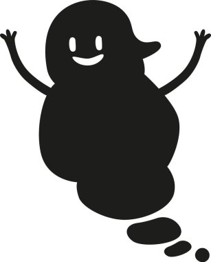 Komik hayalet siyah gölge.