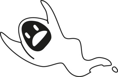 Korku Cadılar Bayramı hayaleti siyah-beyaz