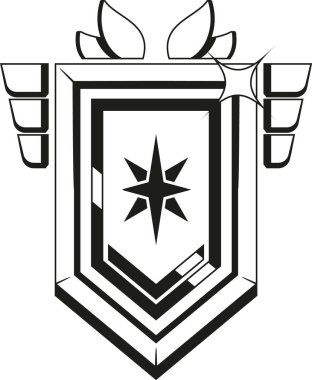 Siyah-beyaz rozet başarı etiketi