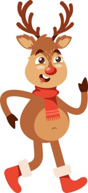 Şirin Noel geyiği yürüyor