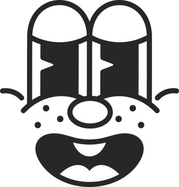 Siyah-beyaz komik karikatür.