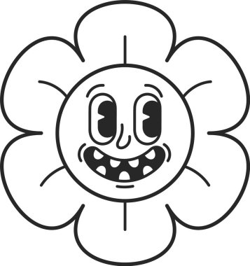 Siyah-beyaz papatya gülen çiçek simgesi