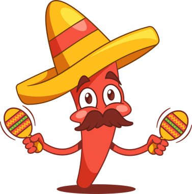 Kırmızı biber marakas çalıyor