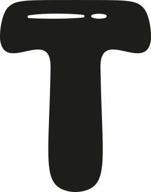 T harfi İngiliz alfabesi siyah