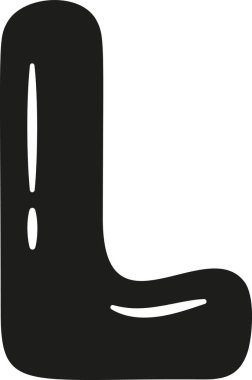 L harfi İngiliz alfabesi siyah