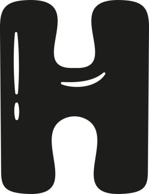 H harfi İngiliz alfabesi siyah