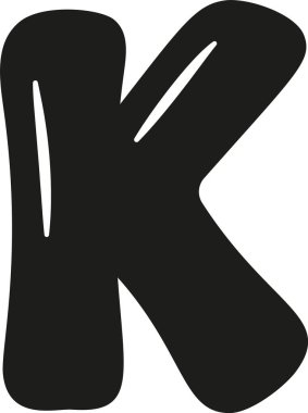 K harfi İngiliz alfabesi siyah