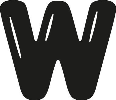 W harfi İngiliz alfabesi siyah