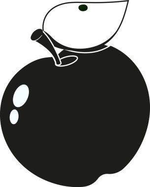 Siyah-beyaz doğal elma meyvesi