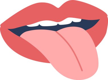 Dili olan tatlı retro dudaklar.