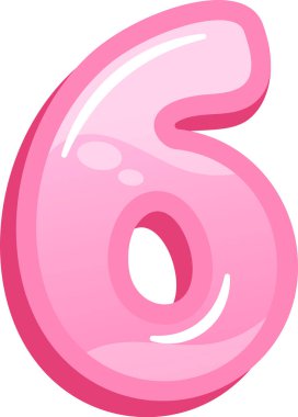 Parlak pembe altı numara.