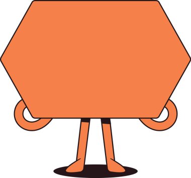 Orange hexagon geometric figure character