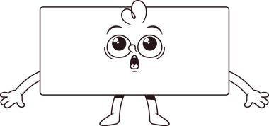 Shocked rectangle geometric figure black-and-white