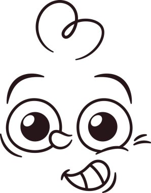 Smiley caricature with cheerful emotion