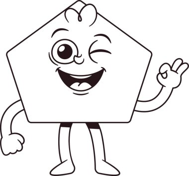 Pentagon geometric figure winking eye