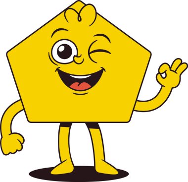 Pentagon geometric figure winking eye