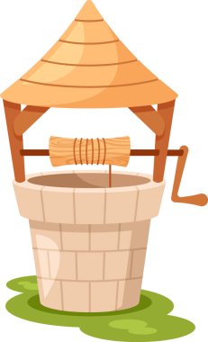 Rustic stone wood water well