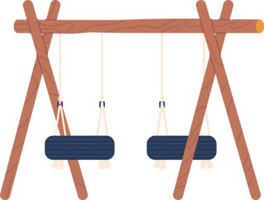 Çocuk parkında tekerlek lastikleri sallanır