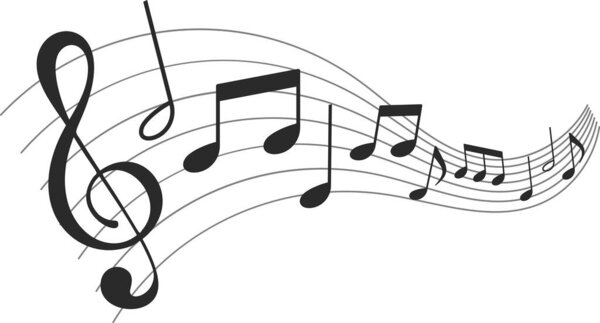 Staff treble clef notes black-and-white