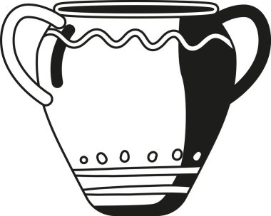 Siyah-beyaz antika vazo