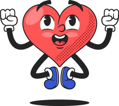 Mutlu kalp ikonlarının zıplaması