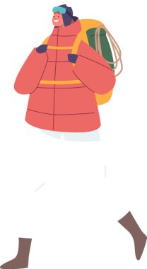 Sırt çantalı bir kadın