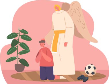 Melek çocuk duasını destekliyor