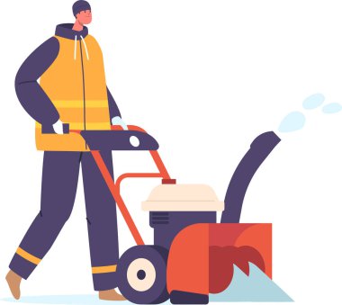 Elektrikli kar küreme kullanan hademe