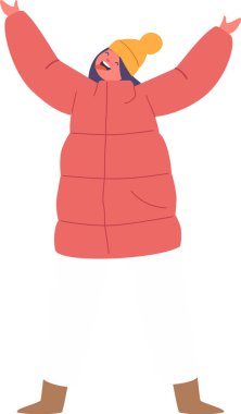 Ağızla kar taneleri yakalayan çocuk.