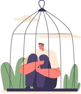 Kafesteki korkmuş esir adam