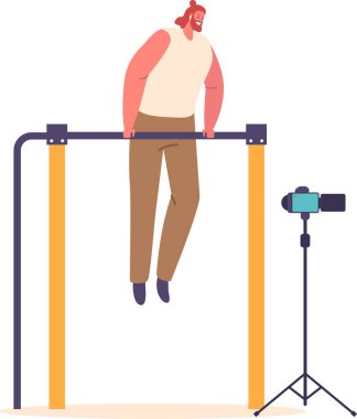 Sporcu video dersini kaydediyor