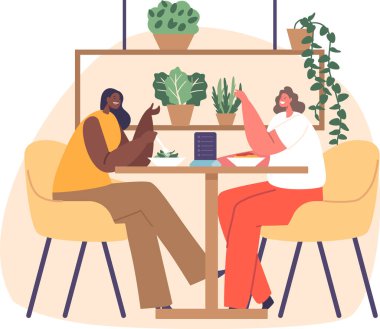 Eko restoranındaki kız arkadaşlar