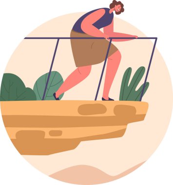 Kayadaki korkmuş kadın