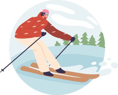 Kayakçı yokuş aşağı gidiyor.