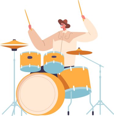 Kovboy davul çalıyor.