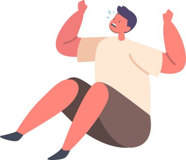 Yerde ağlayan histerik çocuk