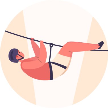 İpe asılmış bir çocuk.