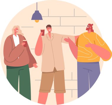 Partide mutlu arkadaş sohbeti