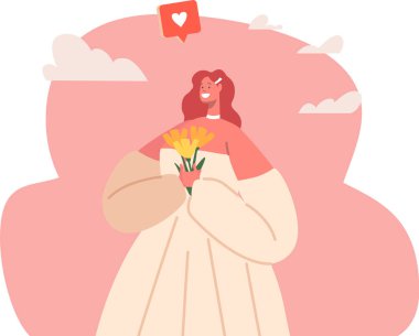 Çiçek buketli çekici gelin.