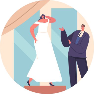 Gelinlik üzerinde çalışan bir kadına