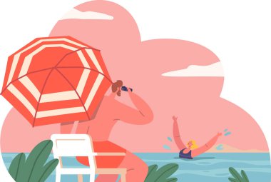 Plaj cankurtaranı boğulan kadını görüyor.