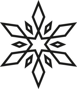 Geometrik kar tanesi kış elementi