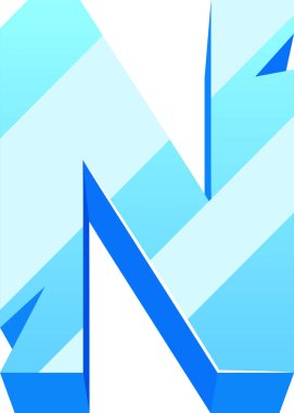 N büyük harf buz yazı tipi