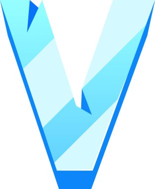 V büyük harf buz yazıtipi