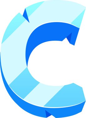 C büyük harf buz yazı tipi