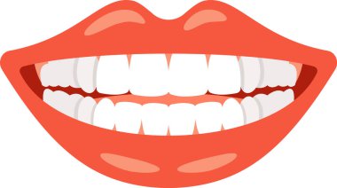 Dişli, gülümseyen kadın ağzı.