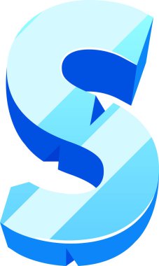 S büyük harf buz yazı tipi